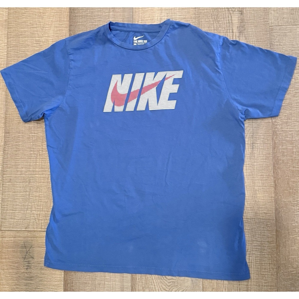 Nike Dri-FIT Men's Blue Graphic Logo Crew Neck Athletic Fit T-Shirt XL